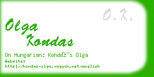 olga kondas business card